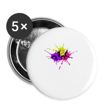 Gymnastik Turnen und Trampolin Akrobatik Sport - Buttons groß 56 mm (5er Pack) - Weiß - Vorne