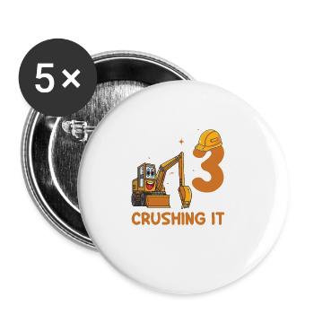 lustiges Silikon Tits Silicon Valley Brüste Boobs - Buttons groß 56 mm (5er Pack) - Weiß - Vorne