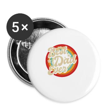 Super Dad, Daddy, Best Daddy Daddy Father's Day - Buttons large 2.2''/56 mm (5-pack) - white - Front
