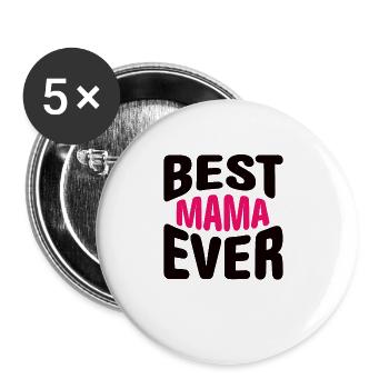 Meilleur cadeau de maman de la fête des mères - Lot de 5 grands badges (56 mm) - blanc - Devant