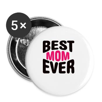 Beste Mama Überhaupt Muttertag Mutter Geschenk - Buttons groß 56 mm (5er Pack) - Weiß - Vorne