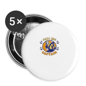 Call me Captain - Buttons groß 56 mm (5er Pack) - Weiß - Vorne