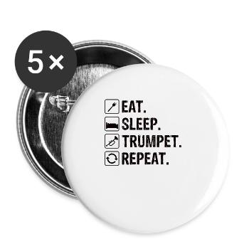 Trumpet Orchestra Musician Trumpeter Brass Music - Buttons large 2.2''/56 mm (5-pack) - white - Front