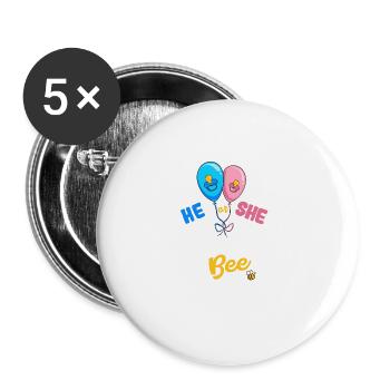 He or She Mommie To Bee Best Mom Ever Motherhood - Buttons large 2.2''/56 mm (5-pack) - white - Front