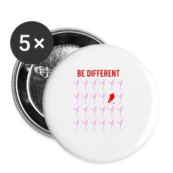 Hockey Girl Damen! Frauen Eishockey - Buttons groß 56 mm (5er Pack) - Weiß - Vorne
