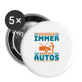 Car Mechanic Car Tuning, Racing Car, Technician - Buttons large 2.2''/56 mm (5-pack) - white - Front
