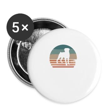Vintager Retro Rottweiler Rottweiler-Hund - Buttons groß 56 mm (5er Pack) - Weiß - Vorne