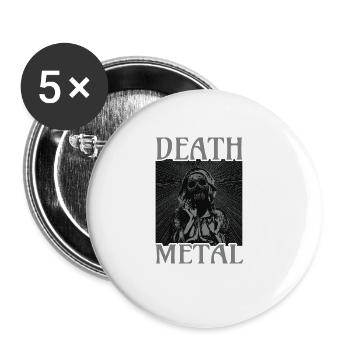 Goth Satan Rock Festivals Black Heavy Death Metal - Buttons groß 56 mm (5er Pack) - Weiß - Vorne