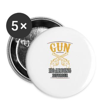 Waffen Liebhaber und Pistolen Sammler und - Buttons groß 56 mm (5er Pack) - Weiß - Vorne