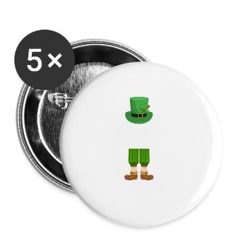 St Patrick’s Day Leprechaun Tante Cadeau - Lot de 5 grands badges (56 mm) - blanc - Devant