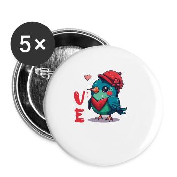 Petite amie, petit ami, homme, partenaire de la Saint-Valentin - Lot de 5 grands badges (56 mm) - blanc - Devant