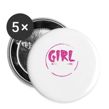 Valentinstags Freundin, Freund, Mann, Frau Partner - Buttons groß 56 mm (5er Pack) - Weiß - Vorne
