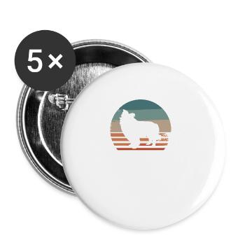 Vintage Retro Yorkshire Terrier Dog Lover - Lot de 5 grands badges (56 mm) - blanc - Devant