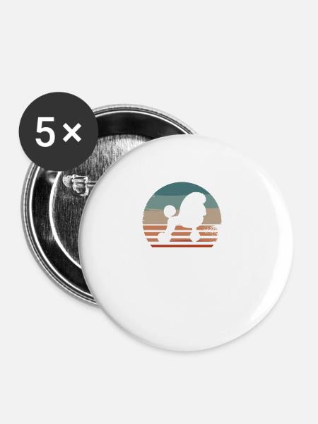 Vintage Retro Poodle Poodles Dog Lover - Buttons large 2.2''/56 mm (5-pack) - white