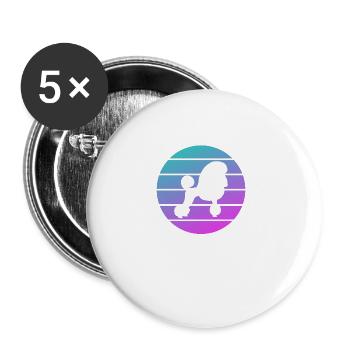 Retro Poodle Poodles Dog Lover - Buttons large 2.2''/56 mm (5-pack) - white - Front
