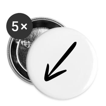 Arrow drawing sketch black - Buttons large 2.2''/56 mm (5-pack) - white - Front