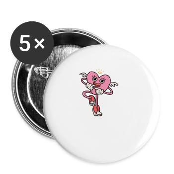Petite amie, petit ami, homme, partenaire de la Saint-Valentin - Lot de 5 grands badges (56 mm) - blanc - Devant