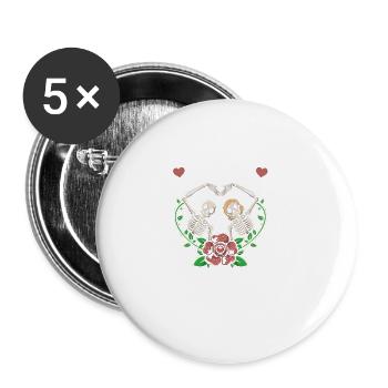 Petite amie, petit ami, homme, partenaire de la Saint-Valentin - Lot de 5 grands badges (56 mm) - blanc - Devant