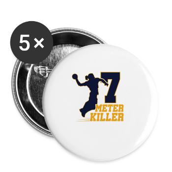 Handball Team, Club, Trainer, Coach, Spieler - Buttons groß 56 mm (5er Pack) - Weiß - Vorne