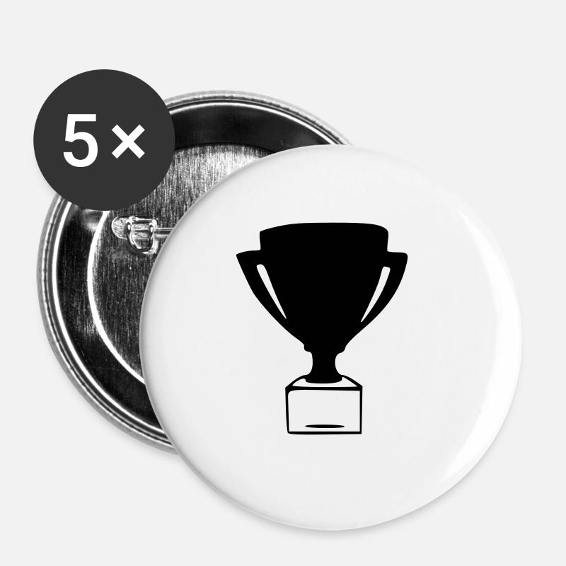 Cup Drawing Win Sketch Black - Buttons large 2.2''/56 mm (5-pack) - white