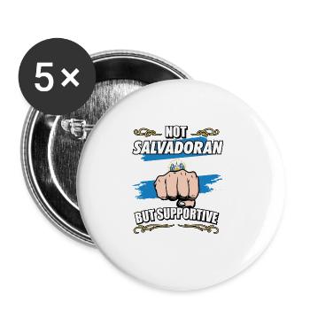 Not Salvadoran But Supportive Travel Tourist El - Buttons groß 56 mm (5er Pack) - Weiß - Vorne