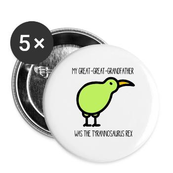 Mon arrière-grand-père était un Dino - Lot de 5 grands badges (56 mm) - blanc - Devant