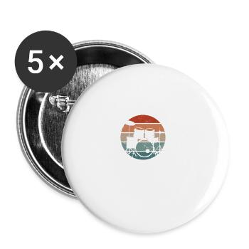 Je Peux Pas J'ai Batterie Batteur - Lot de 5 grands badges (56 mm) - blanc - Devant