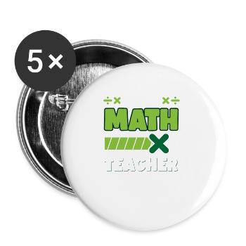 Future Math Teacher - Buttons large 2.2''/56 mm (5-pack) - white - Front