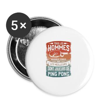 Mais Les Meilleurs Deviennent Ping Pong - Lot de 5 grands badges (56 mm) - blanc - Devant
