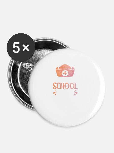 Freilassung der Schulkrankenschwester - Buttons groß 56 mm (5er Pack) - Weiß