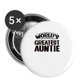 Tante folle - Lot de 5 grands badges (56 mm) - blanc - Devant