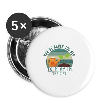 Garten Motiv Gärtner & Gärtnerin Spruch - Buttons groß 56 mm (5er Pack) - Weiß - Vorne