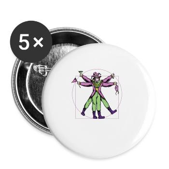 Jester Mask Mardi Gras New Orleans Party - Buttons large 2.2''/56 mm (5-pack) - white - Front