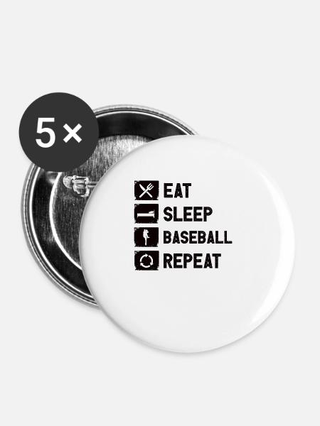 Baseball Baseballteam Baseballer Baseballspieler - Buttons groß 56 mm (5er Pack) - Weiß