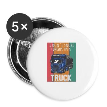 Lastwagenfahrer Spruch & Trucker - Buttons groß 56 mm (5er Pack) - Weiß - Vorne