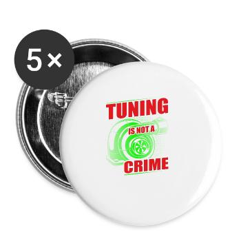Car Tuner, Car Mechanic, Racing Car, Tuning - Buttons large 2.2''/56 mm (5-pack) - white - Front