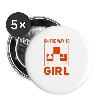 Chess Chess Player Tournament for Clever Minds - Buttons large 2.2''/56 mm (5-pack) - white - Front