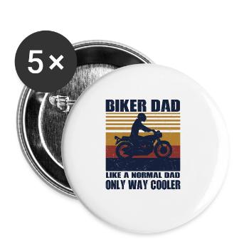 Lustiges Motorrad Geschenk Biker Spruch - Buttons groß 56 mm (5er Pack) - Weiß - Vorne