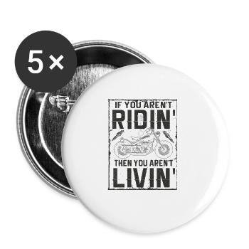 Lustiges Motorrad Geschenk Biker Spruch - Buttons groß 56 mm (5er Pack) - Weiß - Vorne