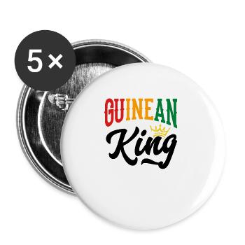 Roi de Guinée Guinée Drapeau de Guinée - Lot de 5 grands badges (56 mm) - blanc - Devant
