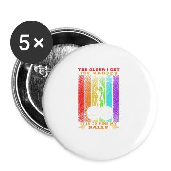 Golf Geschenk Witz Golfspieler Golfer - Buttons groß 56 mm (5er Pack) - Weiß - Vorne