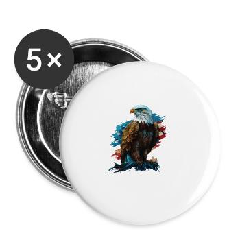 Chanting USA Always Acceptable 4th Of July - Buttons large 2.2''/56 mm (5-pack) - white - Front
