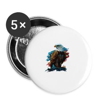 Hailing From The Land Of Ranch American Bald - Buttons large 2.2''/56 mm (5-pack) - white - Front