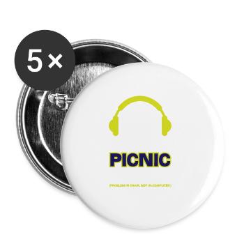 Dies ist ein Picknick-Fehler. (Problem Im Vorsitz, nicht im Vorsitz) - Buttons groß 56 mm (5er Pack) - Weiß - Vorne