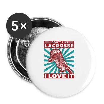 Lacrosse LAX Club Team Spieler Trainer Fans Coach - Buttons groß 56 mm (5er Pack) - Weiß - Vorne