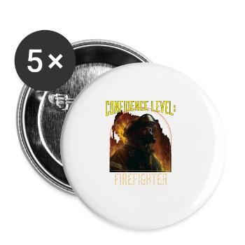 Confidence Level: Firefighter Best Fireman Ever - Buttons large 2.2''/56 mm (5-pack) - white - Front
