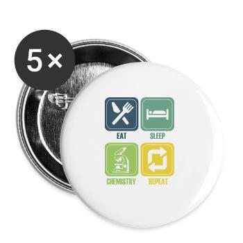 Chemie Lehrer Wissenschaftler Chemieker - Buttons groß 56 mm (5er Pack) - Weiß - Vorne