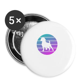 Retro Beagle Beagles Dog Lover - Buttons large 2.2''/56 mm (5-pack) - white - Front