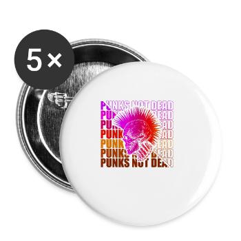 Punk Rock Pogo Anarchie Punks Punk Rocker Punk - Lot de 5 grands badges (56 mm) - blanc - Devant