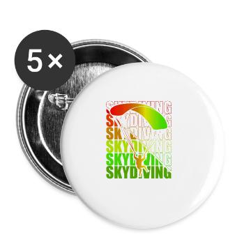 Skydive Freefly Skydiver Shirt Skydiving - Buttons large 2.2''/56 mm (5-pack) - white - Front